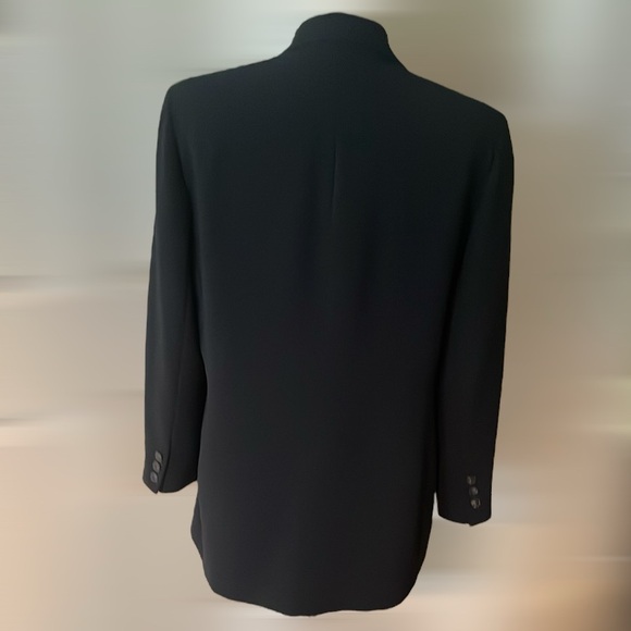 Anne Klein Single Breasted Crepe Blazer with Notched Lapels Black 10P - Picture 4 of 9